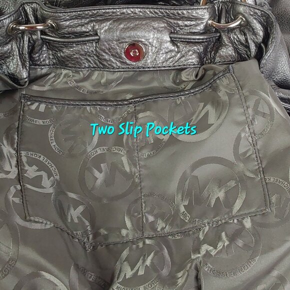 MICHAEL KORS 'ASTOR' GROMMET LEATHER TOTE BAG BRAIDED STRAPS CORSET STYLE - Picture 11 of 16